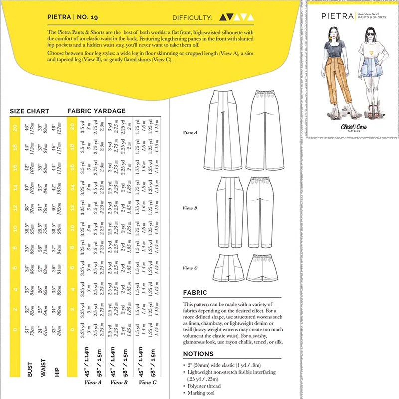 Pattern:  Pietra Pants & Shorts