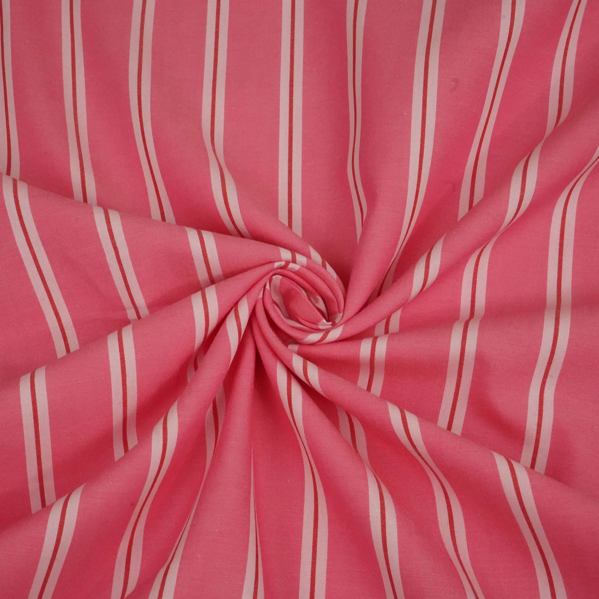 Pink Stripes Print Poplin Fabric LSF-24311