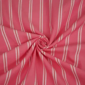 Pink Stripes Print Poplin Fabric LSF-24311