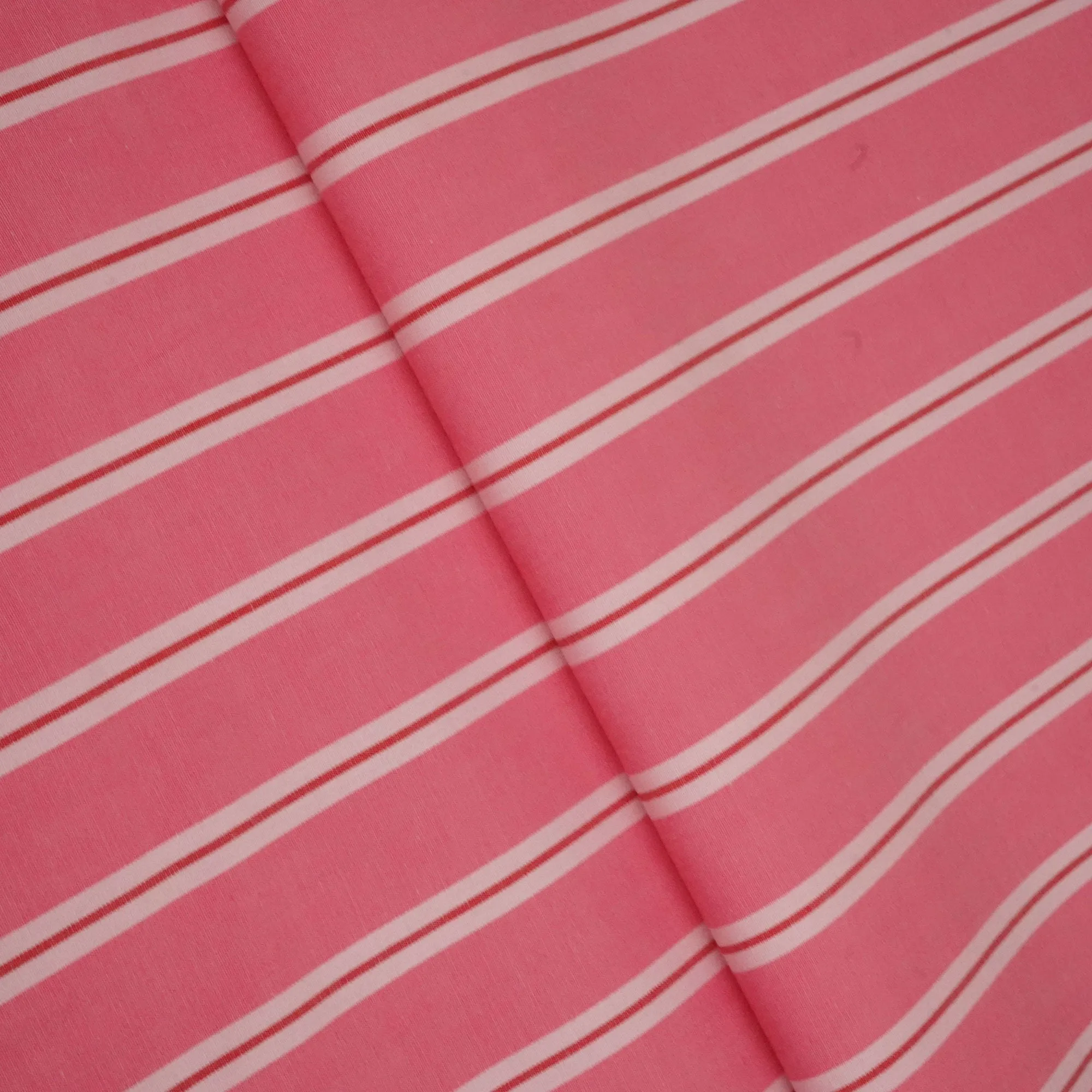 Pink Stripes Print Poplin Fabric LSF-24311