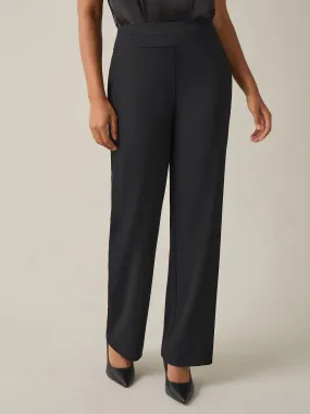Pull-On Wide Leg Pants, Black
