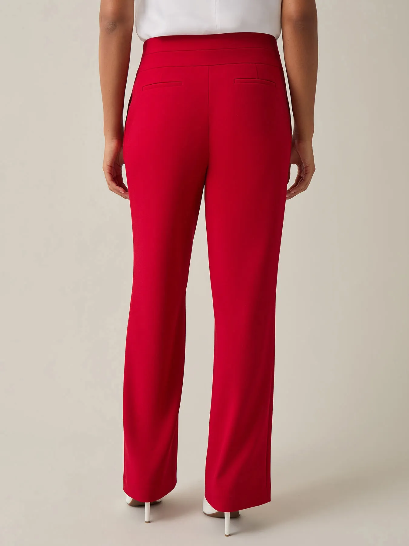 Pull-On Wide Leg Pants, Crimson