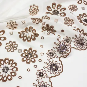 Ratyn Off White Floral Embroidered Cotton Sequins