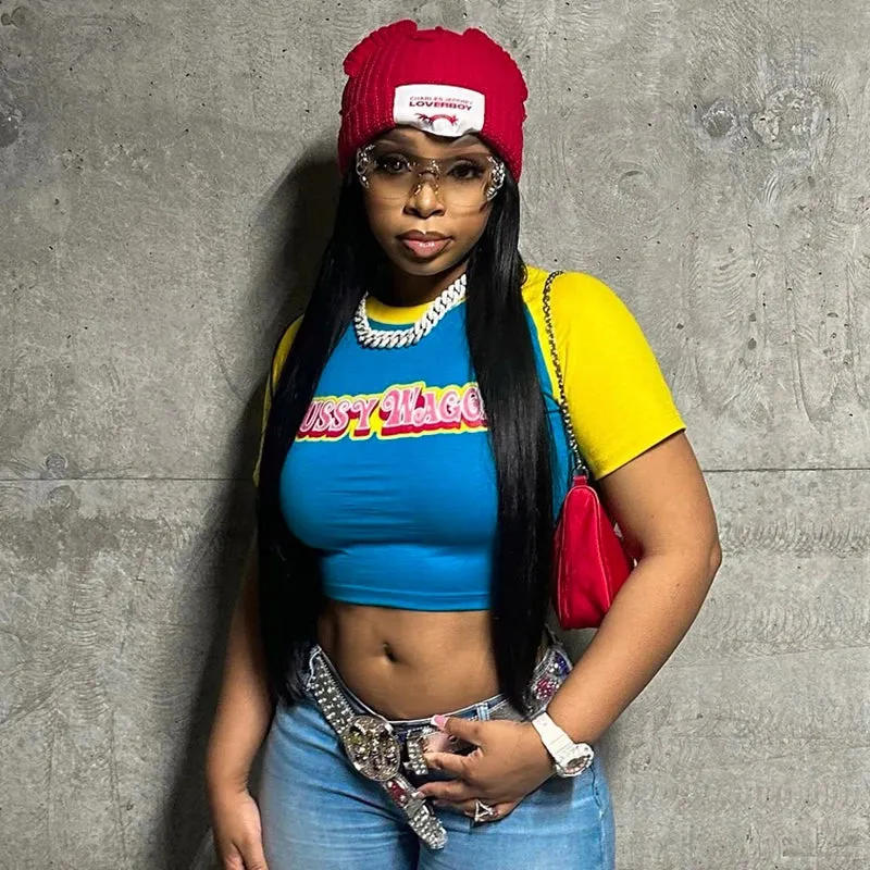 Retro Colorblock Crop Top