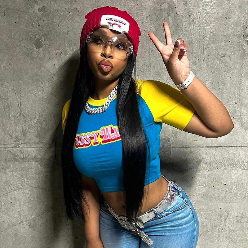 Retro Colorblock Crop Top
