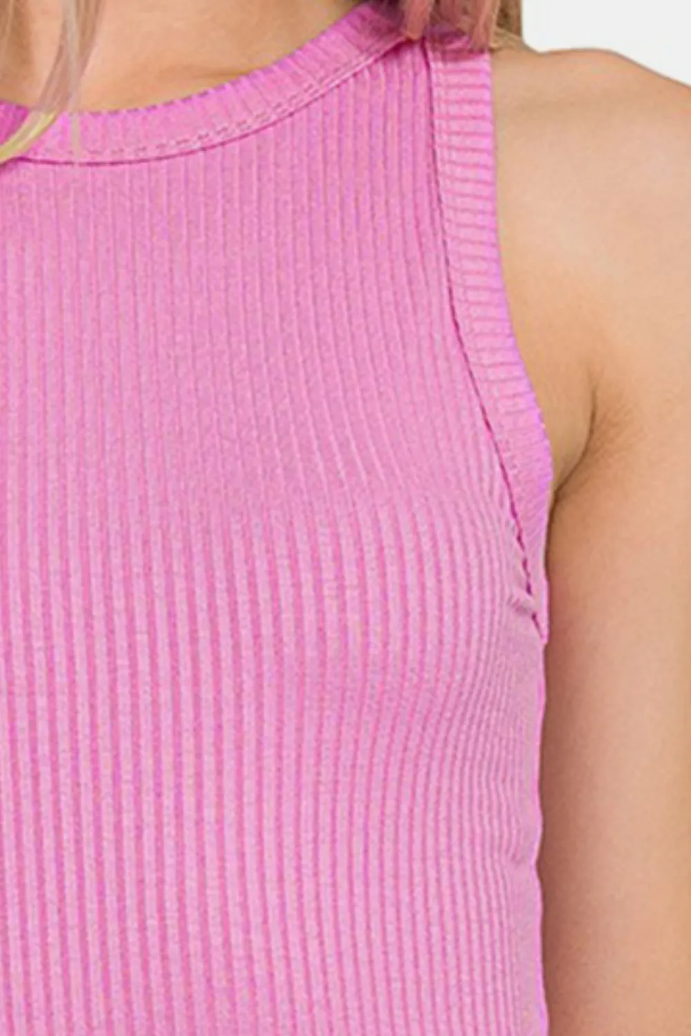 Ribbed Crew Neck Tank