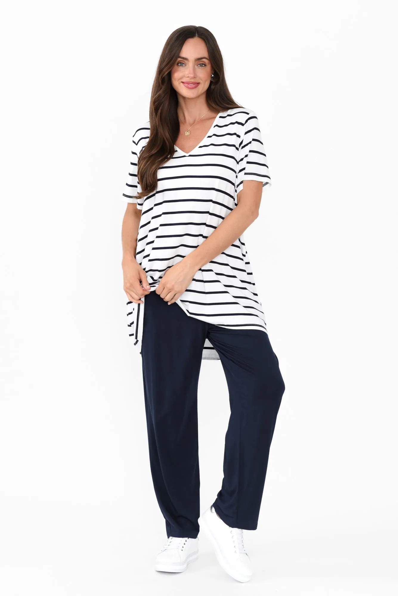 Rosella Navy Bamboo Pants