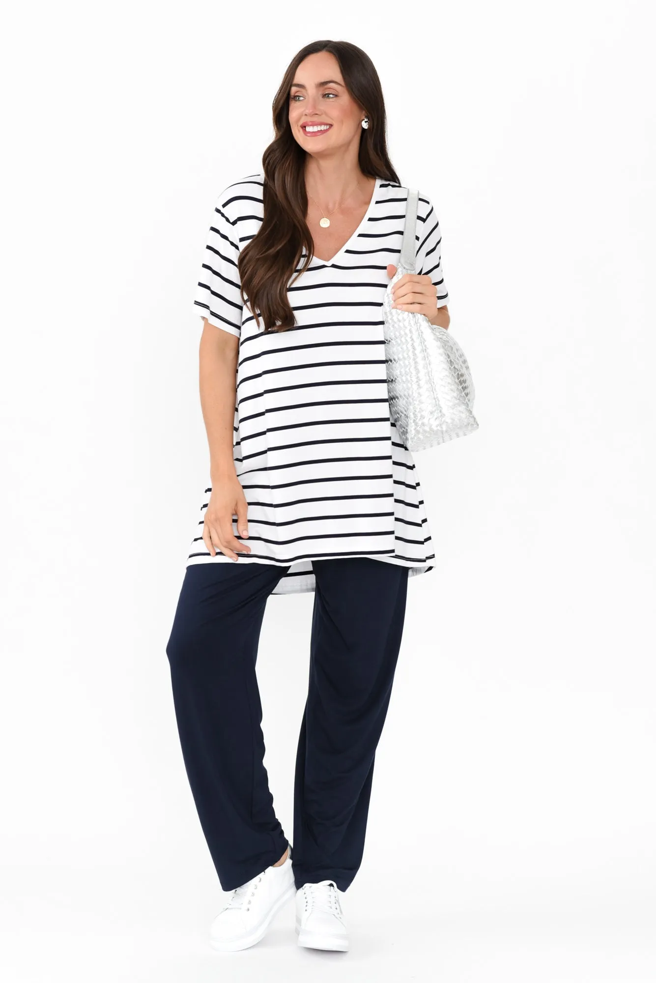Rosella Navy Bamboo Pants
