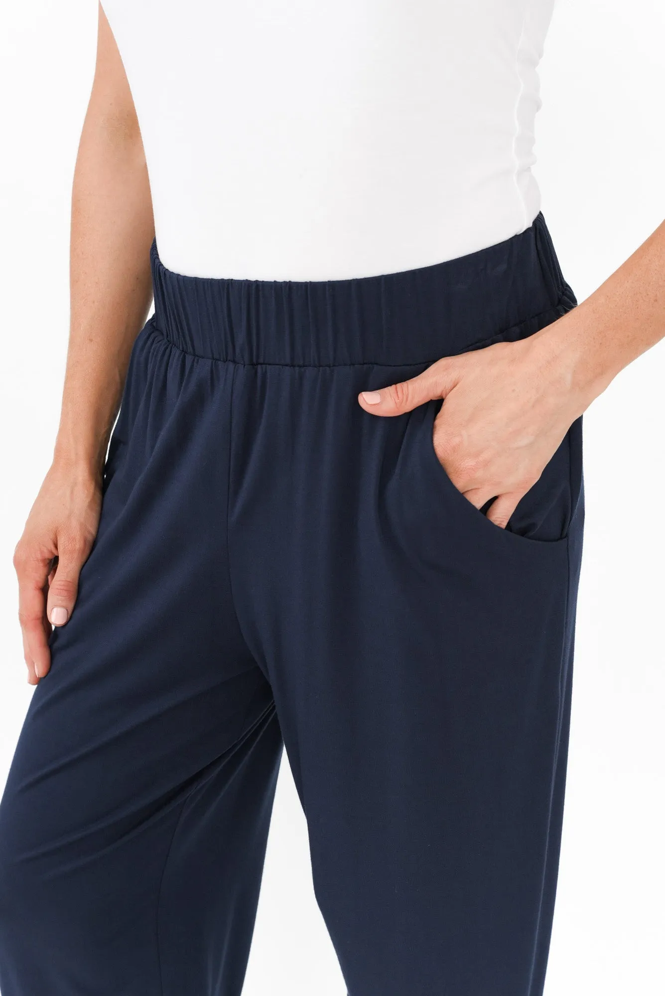 Rosella Navy Bamboo Pants