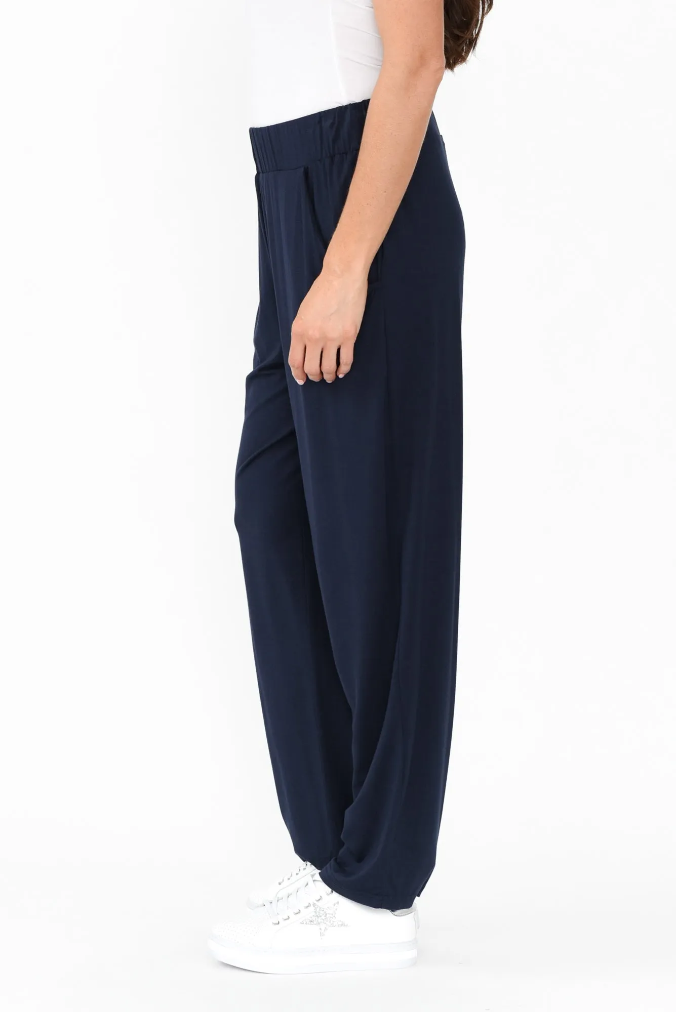 Rosella Navy Bamboo Pants