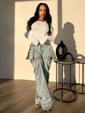 Safari Wide Leg Cargo Jeans