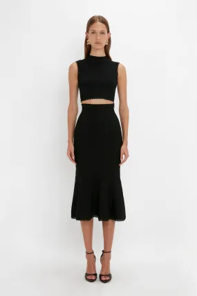 Scallop Trim Tank Top In Black