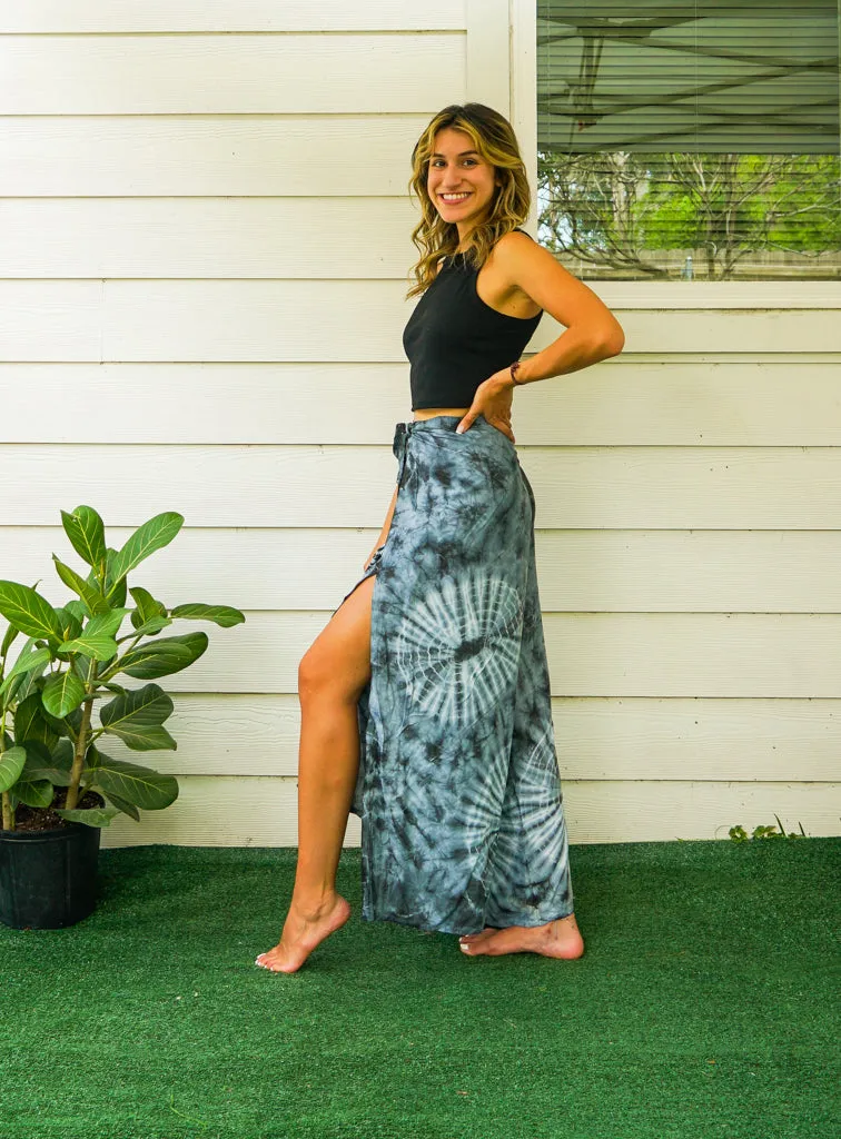 Silver Flow Palazzo Wrap Pants