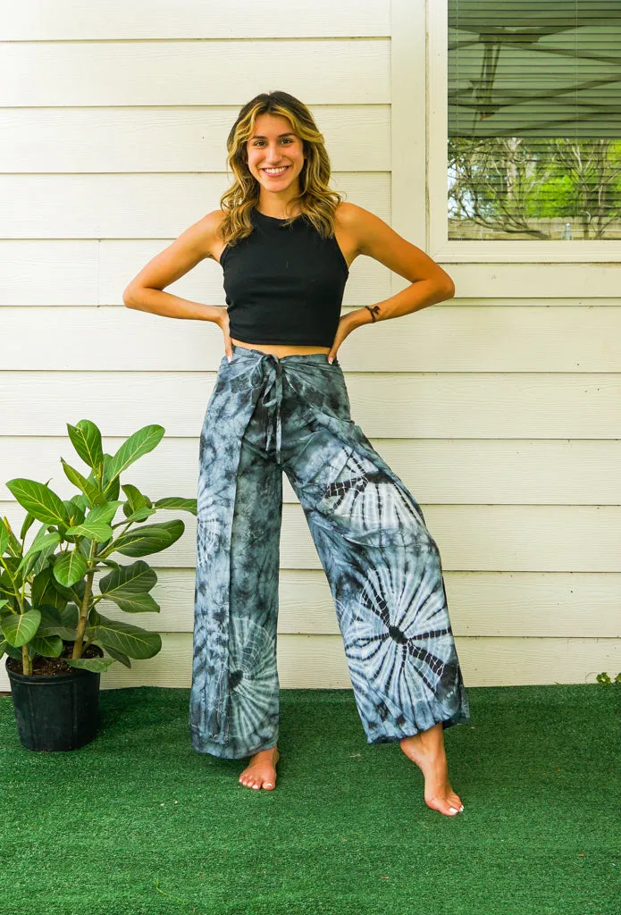 Silver Flow Palazzo Wrap Pants