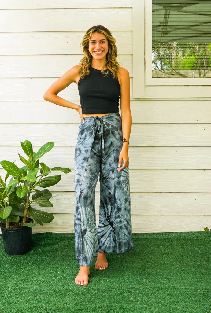 Silver Flow Palazzo Wrap Pants