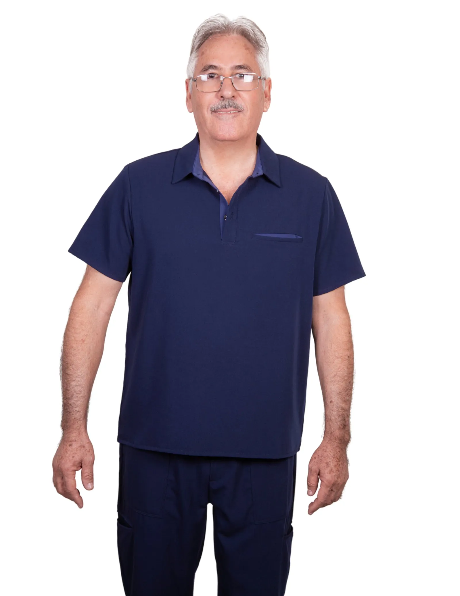 simply-scrubs Men's Medical Polo Set - Navy
