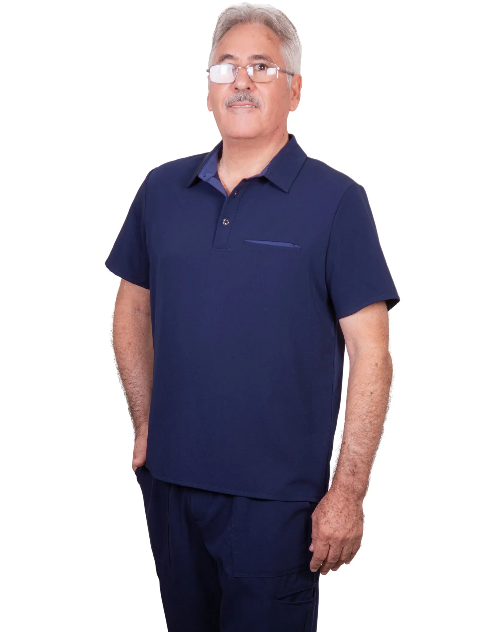 simply-scrubs Men's Medical Polo Set - Navy