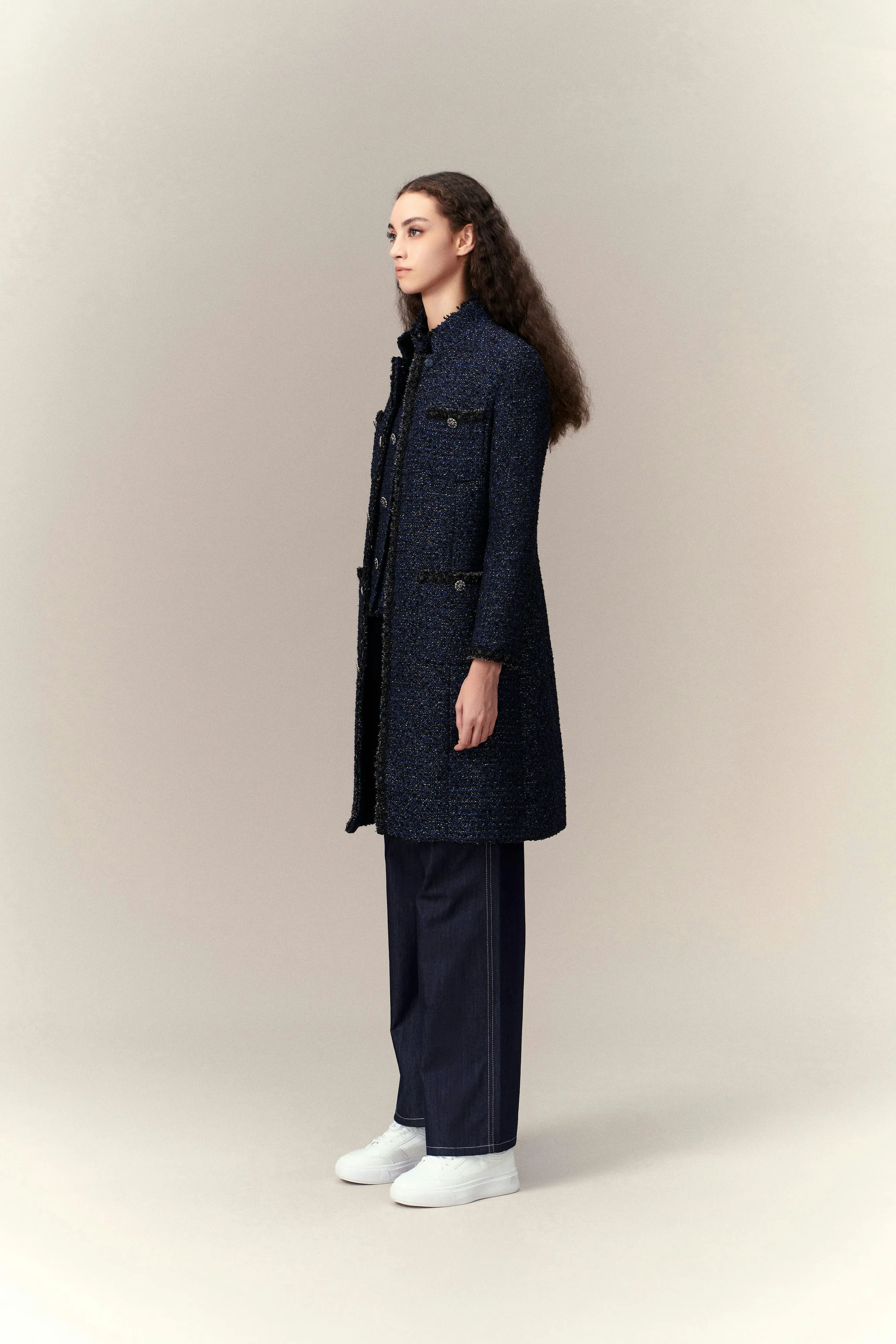 Stand Collar Fitted Coat