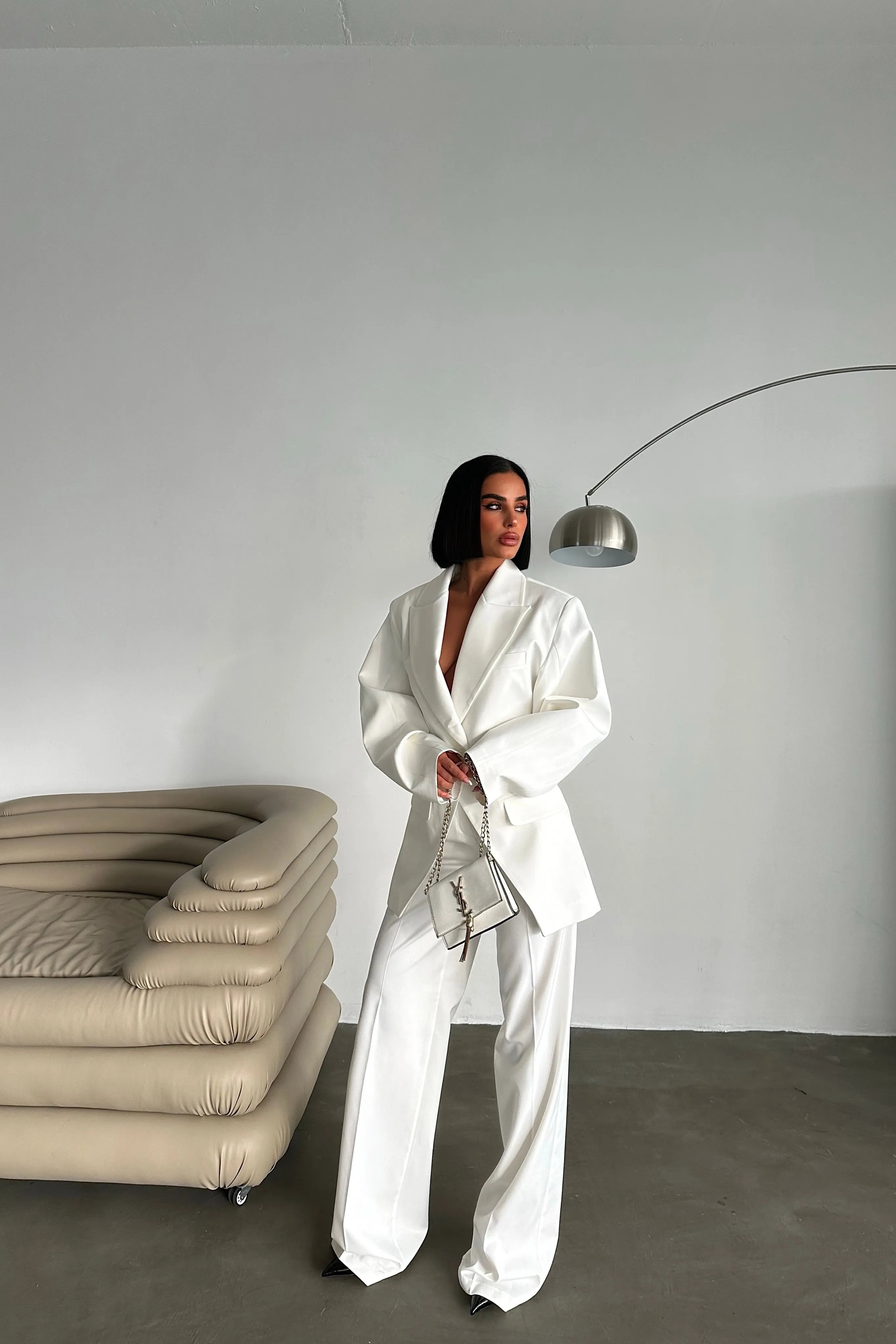 Structured Blazer & Pleated Trousers Set