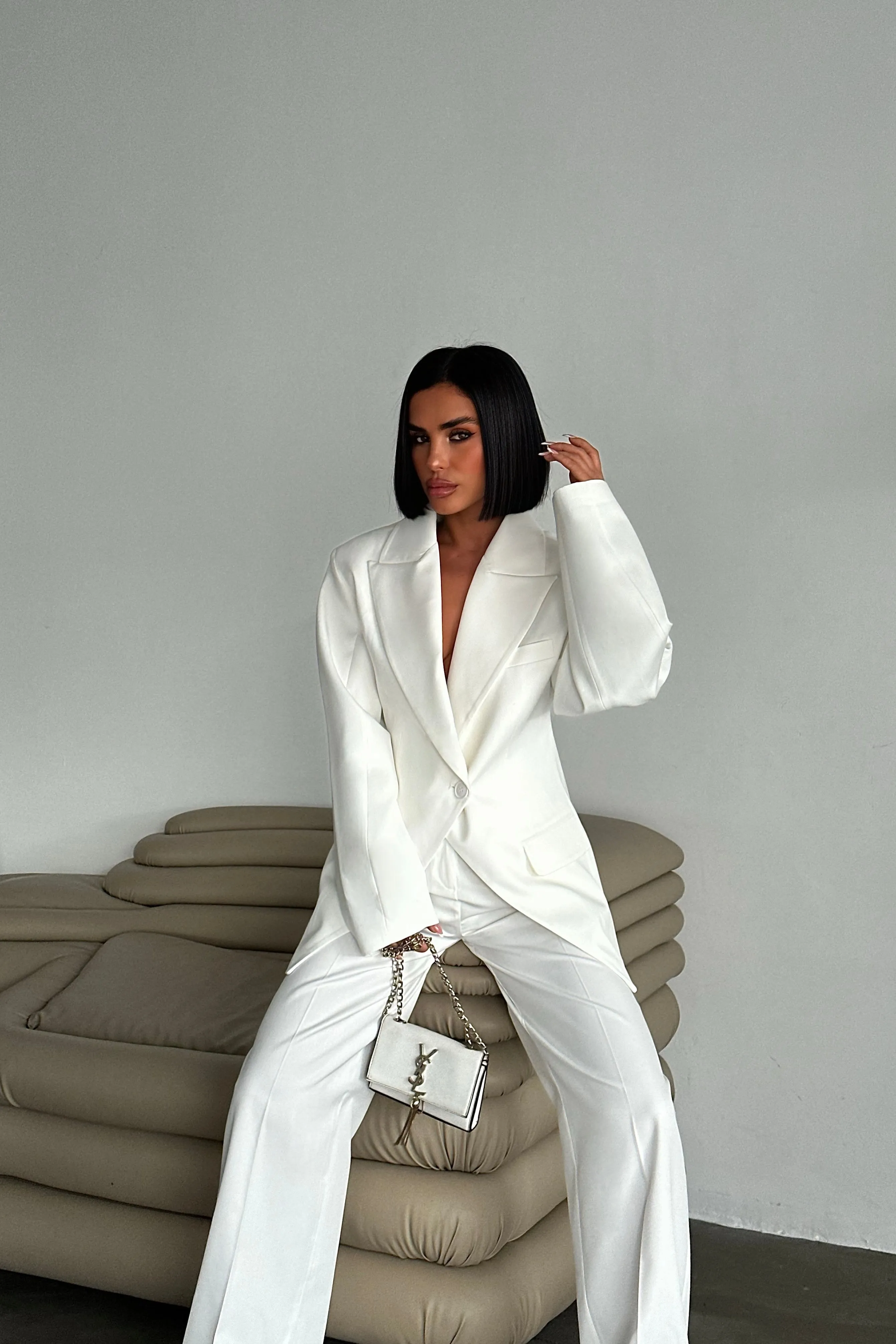 Structured Blazer & Pleated Trousers Set