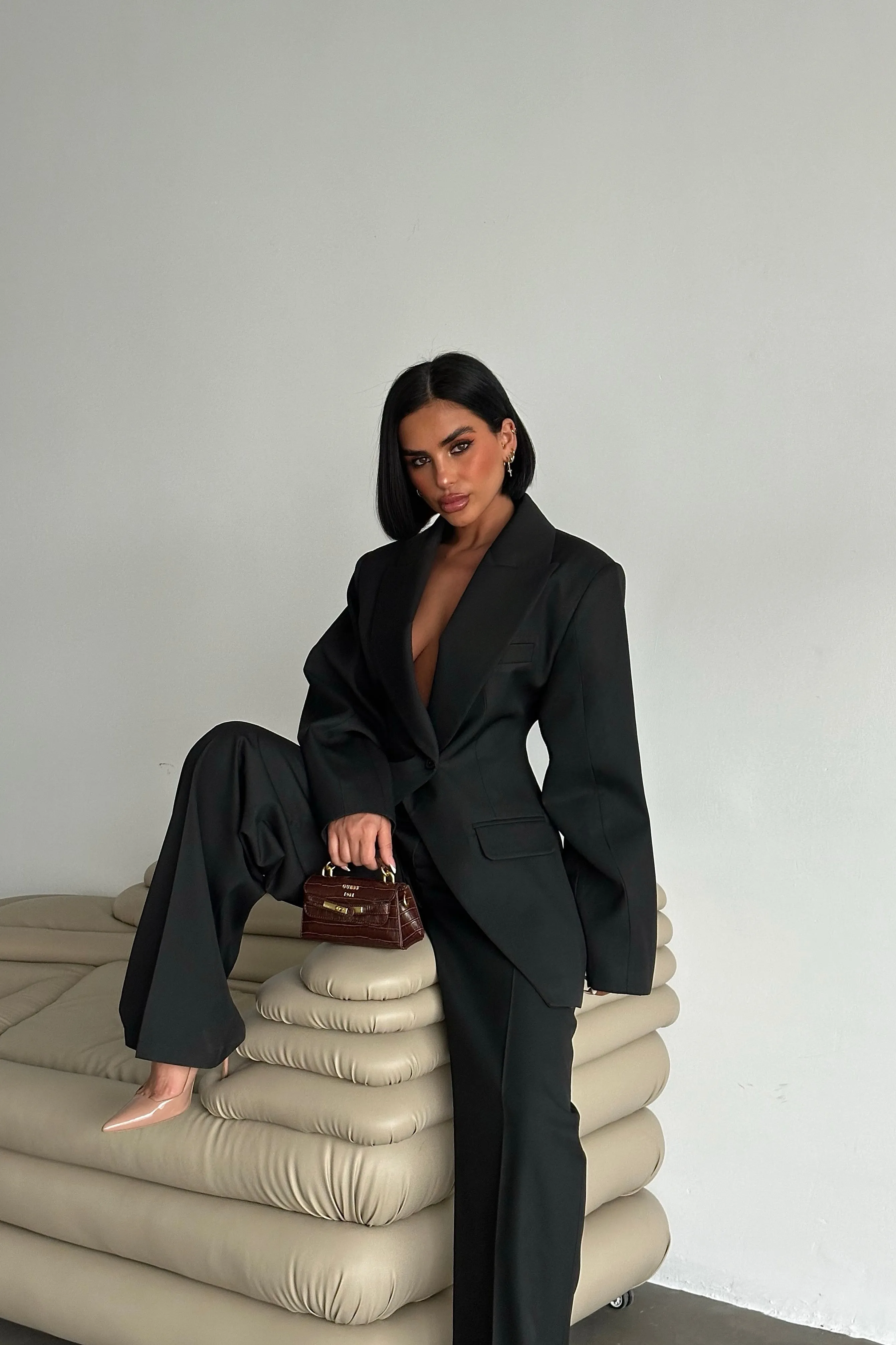 Structured Blazer & Pleated Trousers Set