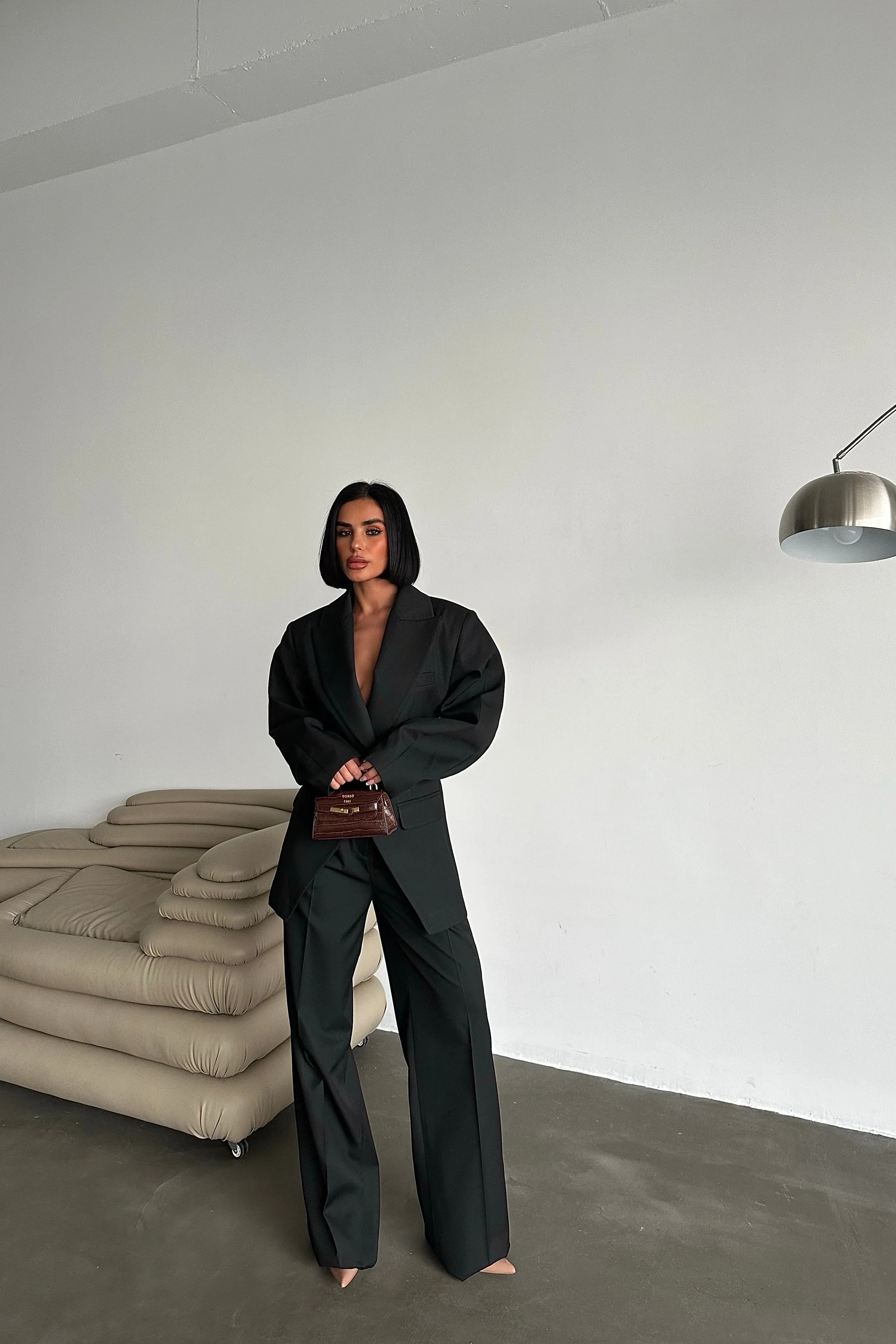 Structured Blazer & Pleated Trousers Set