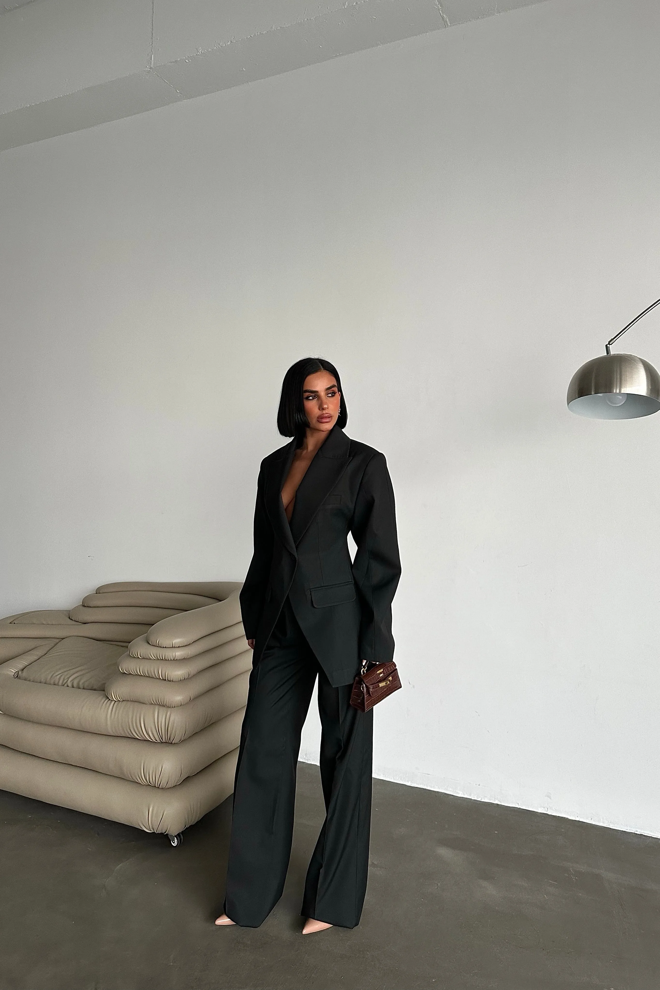 Structured Blazer & Pleated Trousers Set