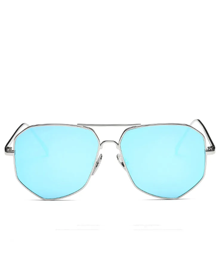 Style Blue Round Face Polarized Anti UV Sunglasses For Women XS1040