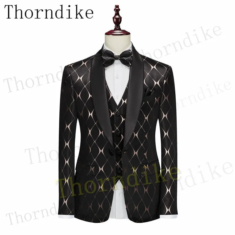 Suit Fashion Formal Business Slim Fit 3-Pieces Blazers Tuxedo Wedding Men Suits Groom Suit