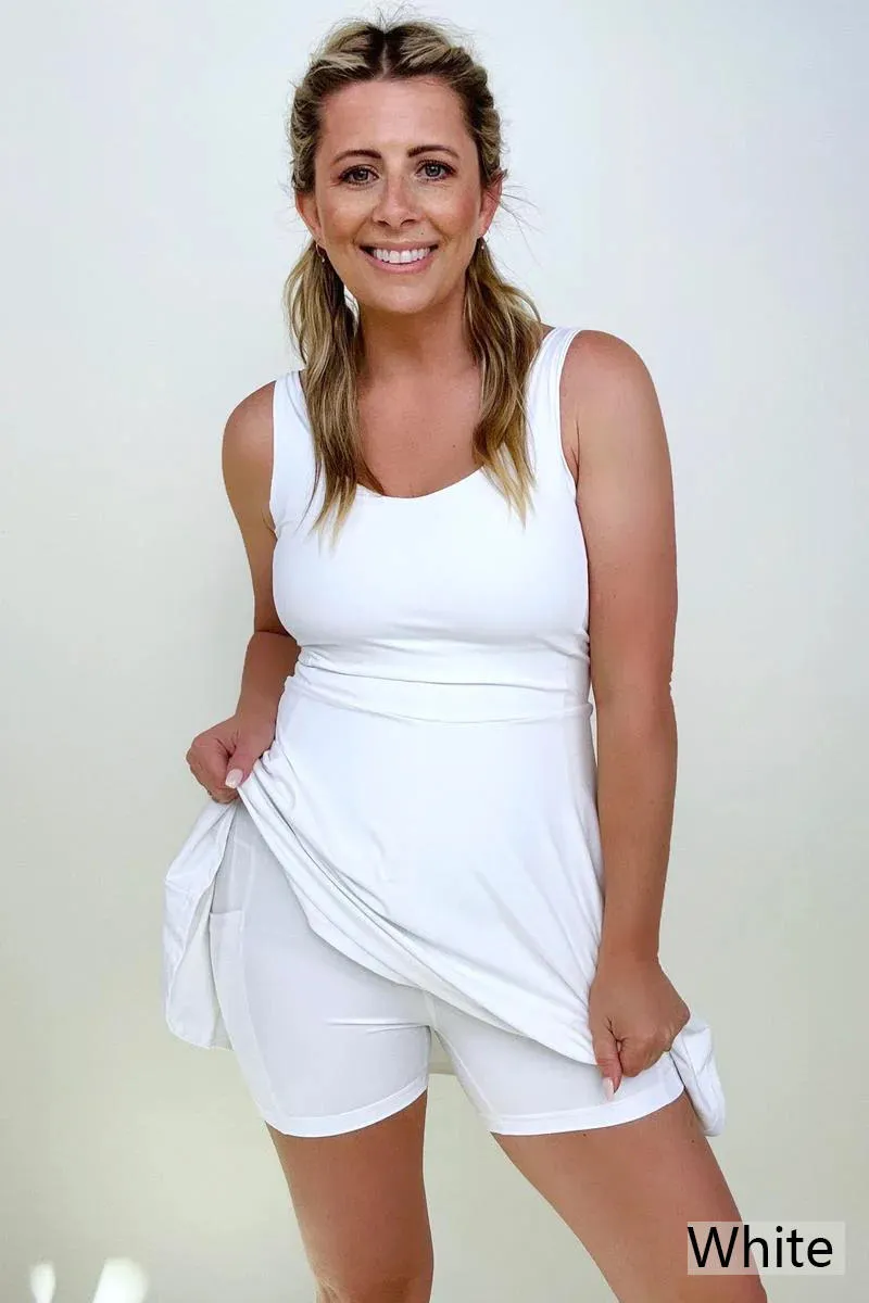 Total Brami 3 in 1 Athleisure Mini Tank Dress with Built-in Bra & Shorts - 6 Colors