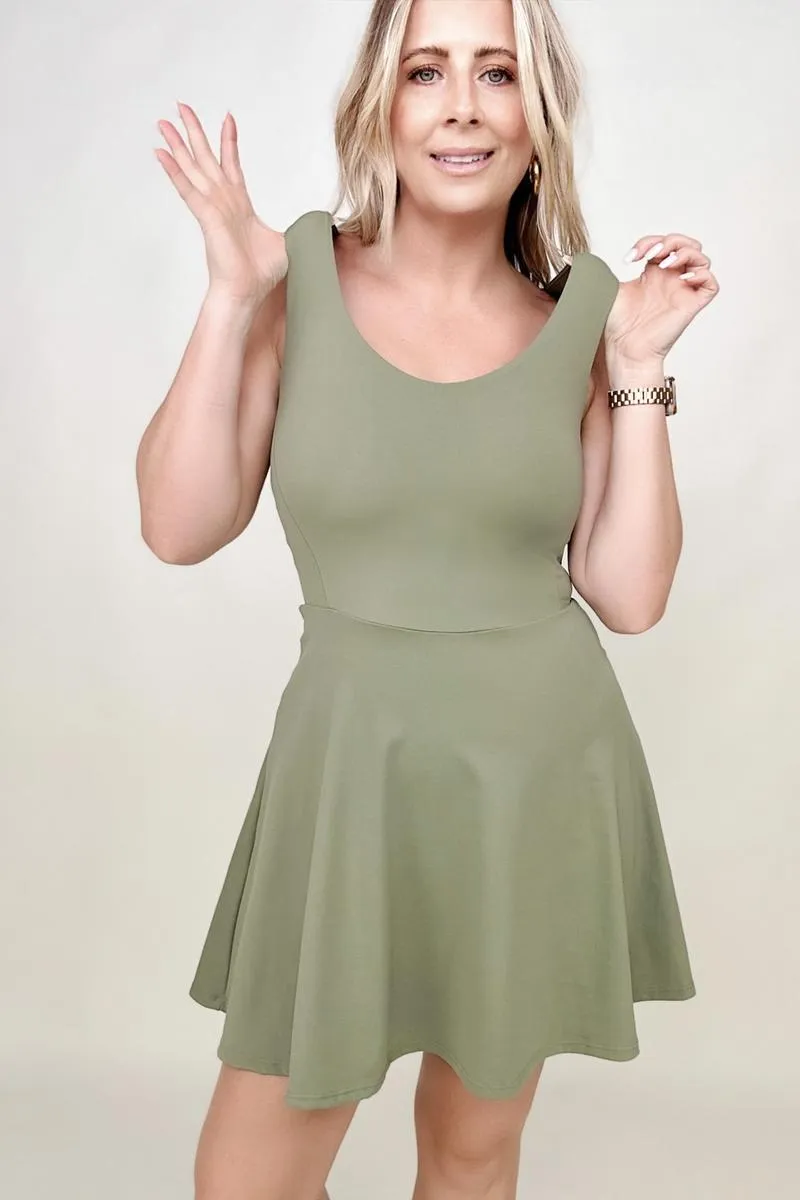 Total Brami 3 in 1 Athleisure Mini Tank Dress with Built-in Bra & Shorts - 6 Colors