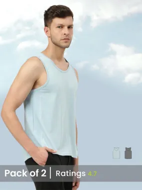 Twin Skin Organic Bamboo Vest - Active Fit (Pack of 2)