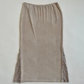 Vintage 90s slinky cream maxi skirt - XL/XXL