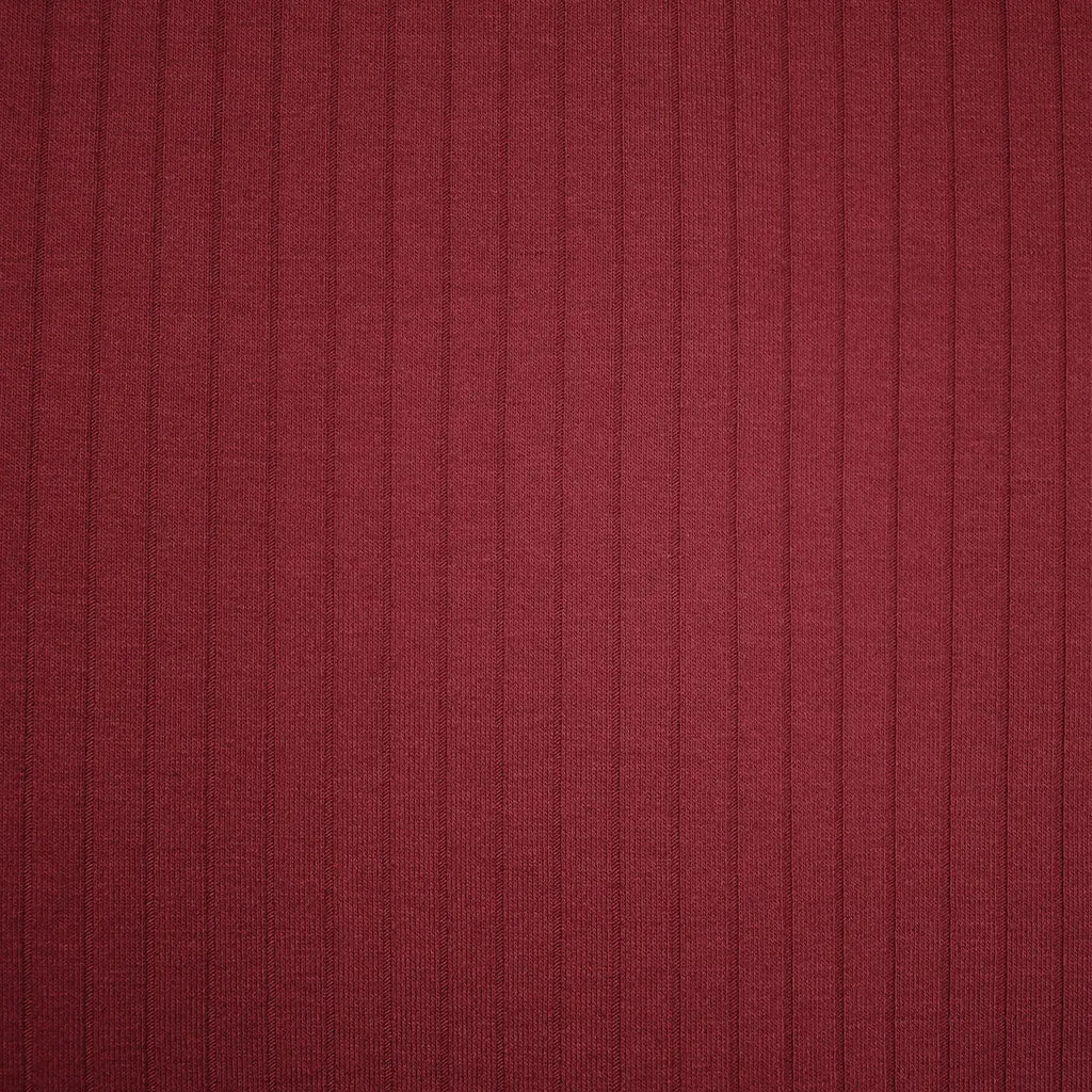 Wide Subtle Rib Knit Solid Cranberry